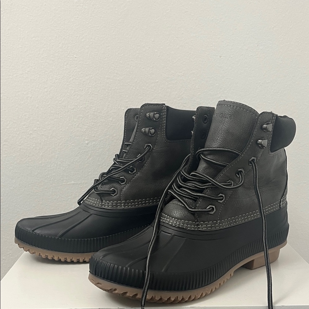 Tommy Hilfiger Black and Gray Men's Boots